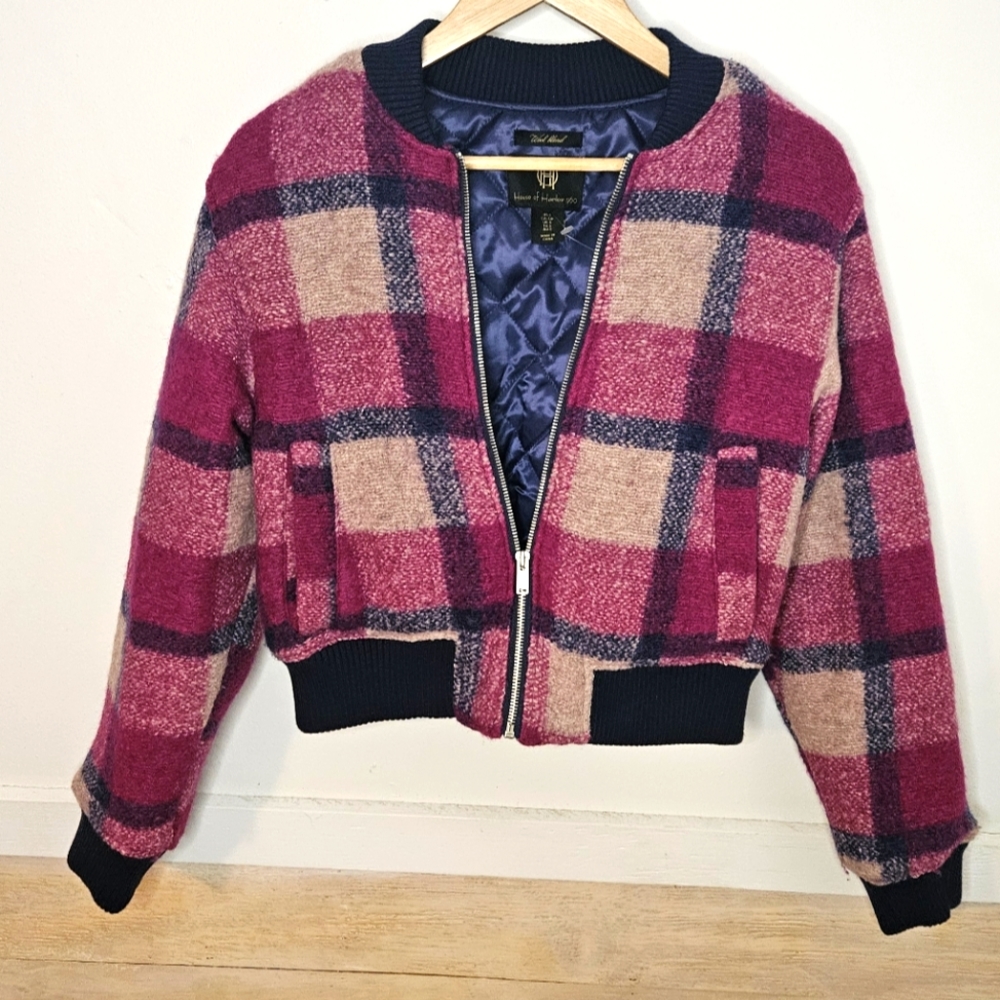 House of Harlow jacket bomber jacket plaid house of harlow 1960